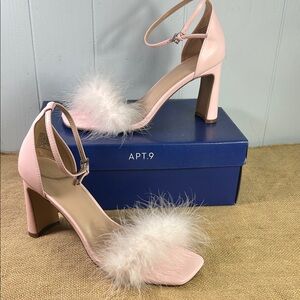 NEW Apt. 9 Light Pink Heels with Fluffy Detail